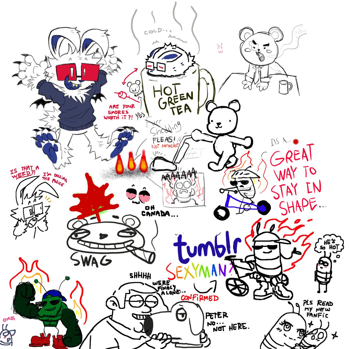 DRAWPILE IS SO FUN!! This chaos was made with my friend @a_TastyBeverage 🐻 