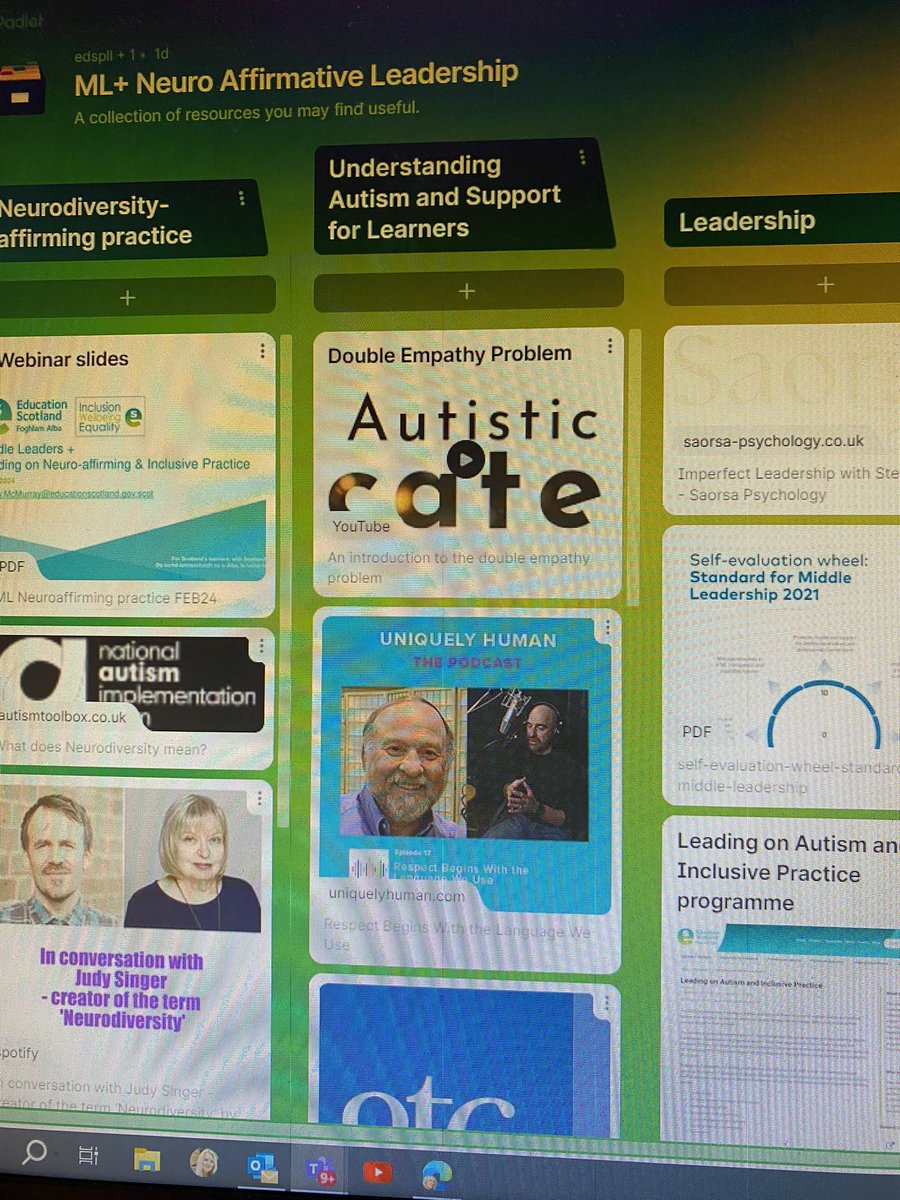RonaGrant's tweet image. Underway with our Neuro Affirmative Leadership information sharing webinar with Hayley MacMurray as part of our @EdScotPLL Middle Leadership offer. #EdScotML
@EducationScot @EdScotPLL @ESInclusionTeam 

Please share your top take away…