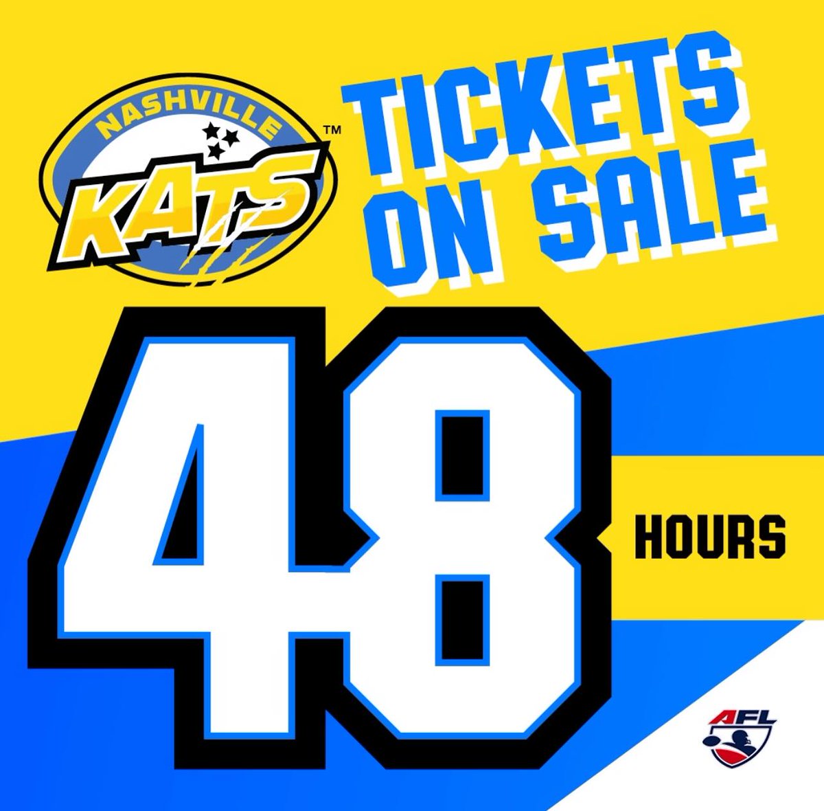 Guess what? That’s right! The Nashville Kats ARE BACK!! ALL HOME GAME tickets go on sale THIS FRIDAY at 10AM CST!! For more information, please visit thenashvillekats.com #ClawsUP