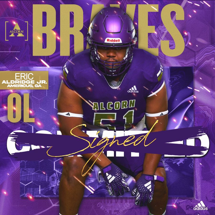 AlcornStateFB (@asubravesfb1) on Twitter photo 🚨Welcome to the Reservation!🚨
<a href="/EricAldridge51/">Eric “EA” Aldridge Jr.</a>
📍 Americus, GA
🏈 Offensive Lineman
✏️ Itawamba Community College
#AlwaysAlcorn🟣🟡
#GAS⛽️⛽️ 🚨Welcome to the Reservation!🚨
<a href="/EricAldridge51/">Eric “EA” Aldridge Jr.</a>
📍 Americus, GA
🏈 Offensive Lineman
✏️ Itawamba Community College
#AlwaysAlcorn🟣🟡
#GAS⛽️⛽️