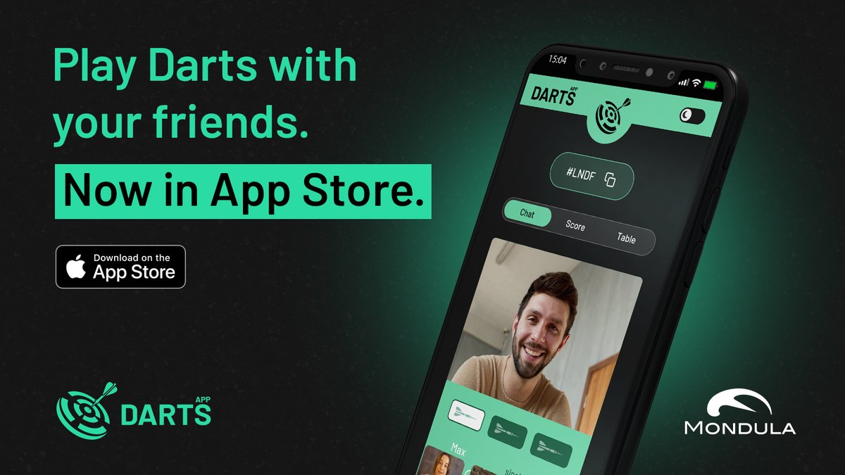 mondula's tweet photo. Introducing the Darts App by Mondula GmbH!  Now you  can play darts online with your friends anytime, anywhere! 
#DartsApp
#MondulaGmbH
#GameOn 
#OnlineDarts
#DartsWithFriends
#PlayAnywhere
#CompetitiveGaming
#SocialGaming
#StayConnected
#DartsChallenge https://t.co/Y1jirU6LAd