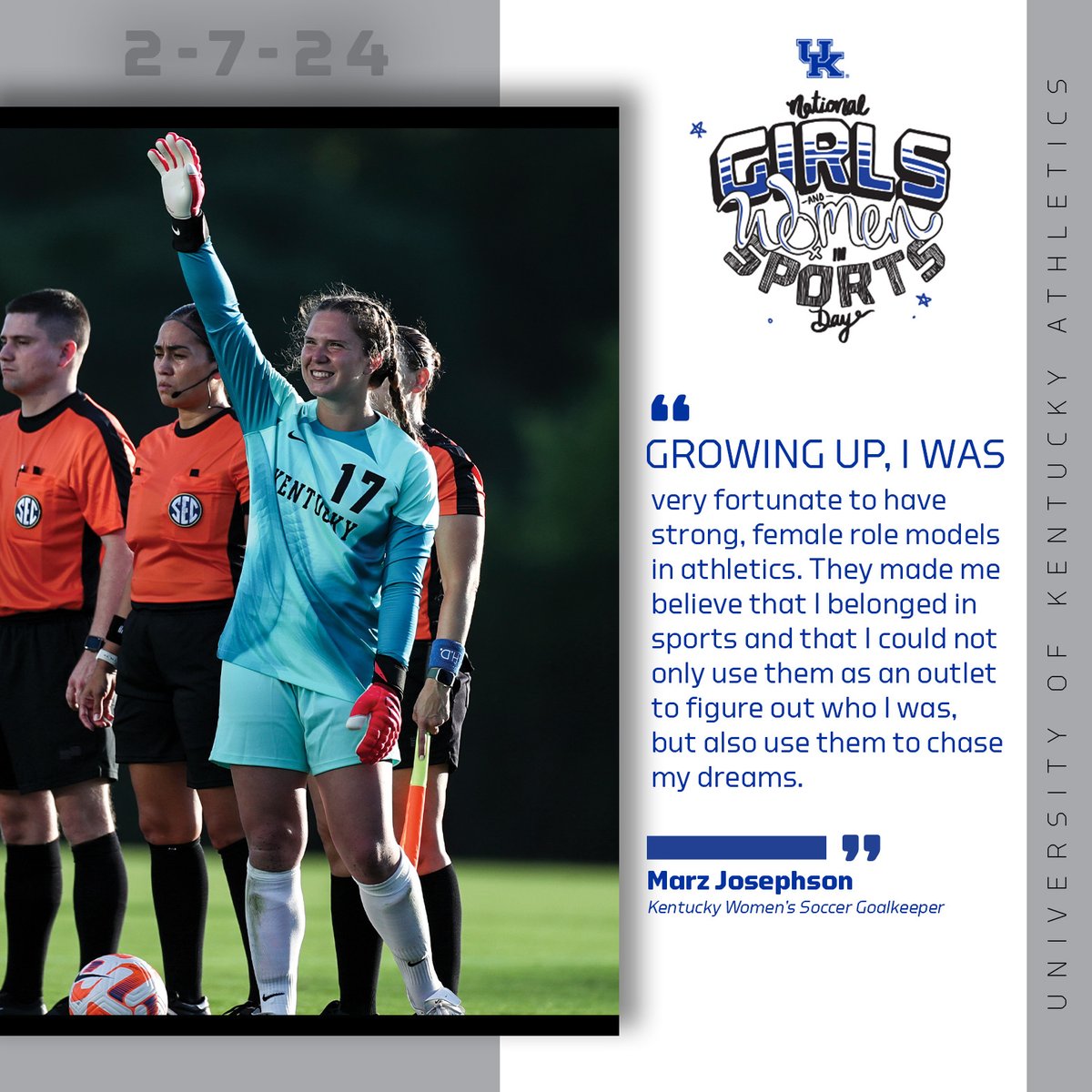 Goalkeeper Marz Josephson reflects on the power of women in sports on #NGWSD2024