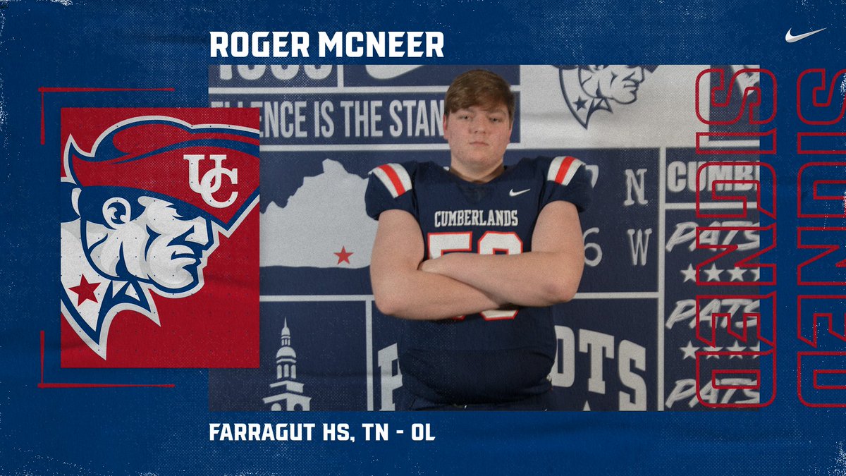 UC Patriot Football (@ucpatriotfball) on Twitter photo A tough, physical OL from the Volunteer State! Welcome to The University of the Cumberlands <a href="/Rog_mc53/">Roger McNeer</a> !!! A tough, physical OL from the Volunteer State! Welcome to The University of the Cumberlands <a href="/Rog_mc53/">Roger McNeer</a> !!!