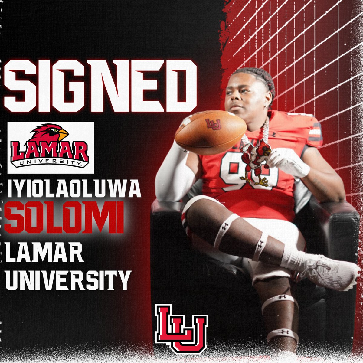 🔴𝓢𝓲𝓰𝓷𝓮𝓭!🔴 
✒️ Iyiolaoluwa Solomi <a href="/isolomi99/">IyiolaOluwa Solomi🇳🇬</a>  
🏈 6’0” | 275 lb | DL 
📍Braswell High School 
🏫Lamar University <a href="/LamarFootball/">Lamar University Football</a> 
📽️hudl.com/video/3/119862… 

#BOOMTOWNBOYS
#NSD24
#KeepChoppingWood 🪓