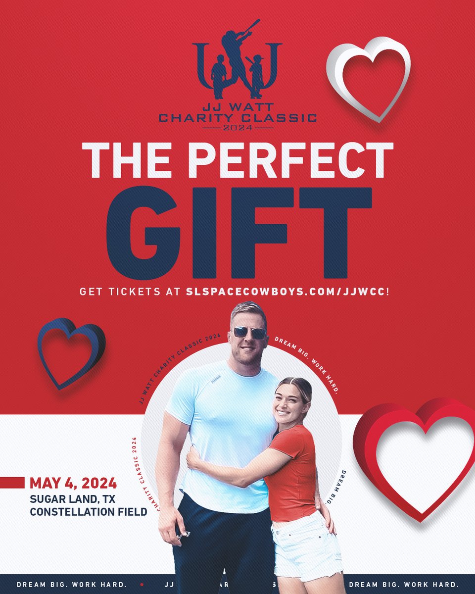 Need a last-minute Valentine’s Day gift? 👀 We’ve got you covered – snag some tickets to the JJ Watt Charity Classic! Guaranteed to make the best. gift. ever. 🎁 🎟️: slspacecowboys.com/jjwcc @JJWatt @SLSpaceCowboys