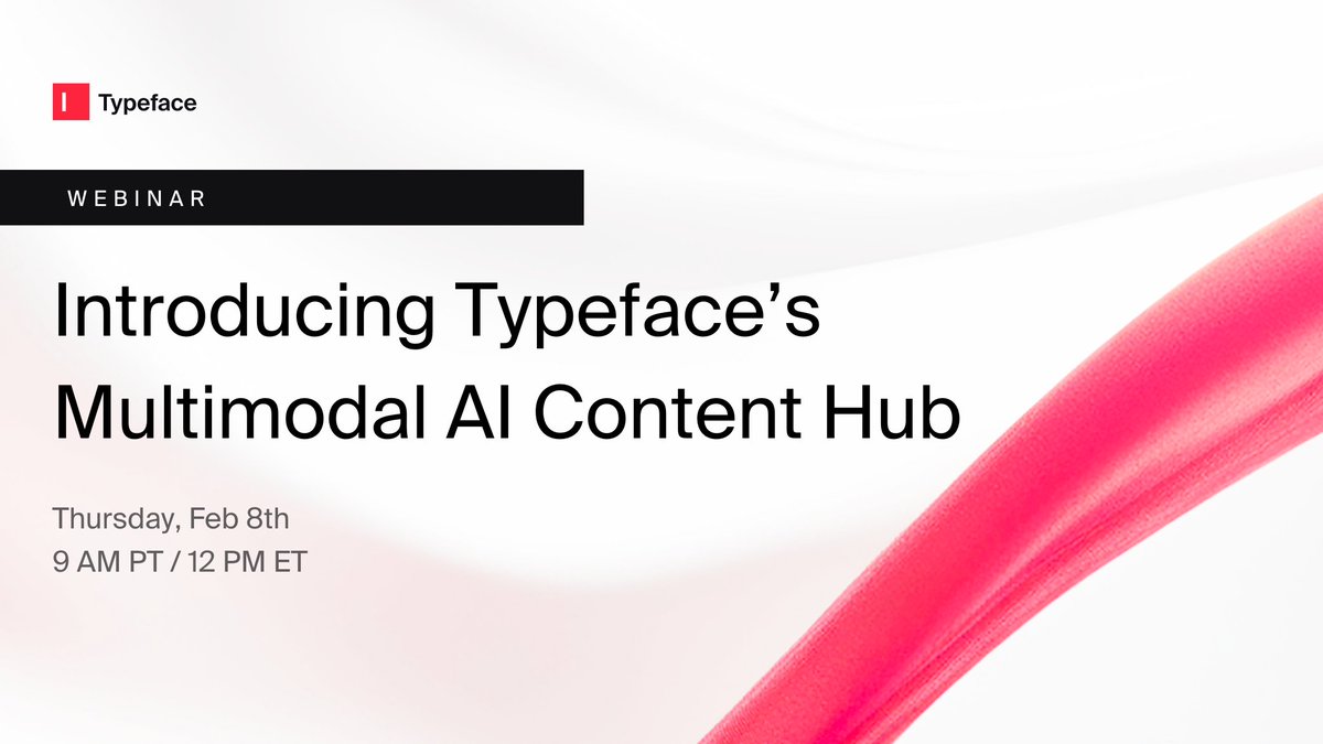 Last chance to register for tomorrow's webinar, where we walk you through the new Typeface Hub: bit.ly/3ughksZ Learn about Typeface Hub's powerful features from @vishalsood, our Chief Product Officer, and @kfrchen, our Product Manager. Grab your spot today!