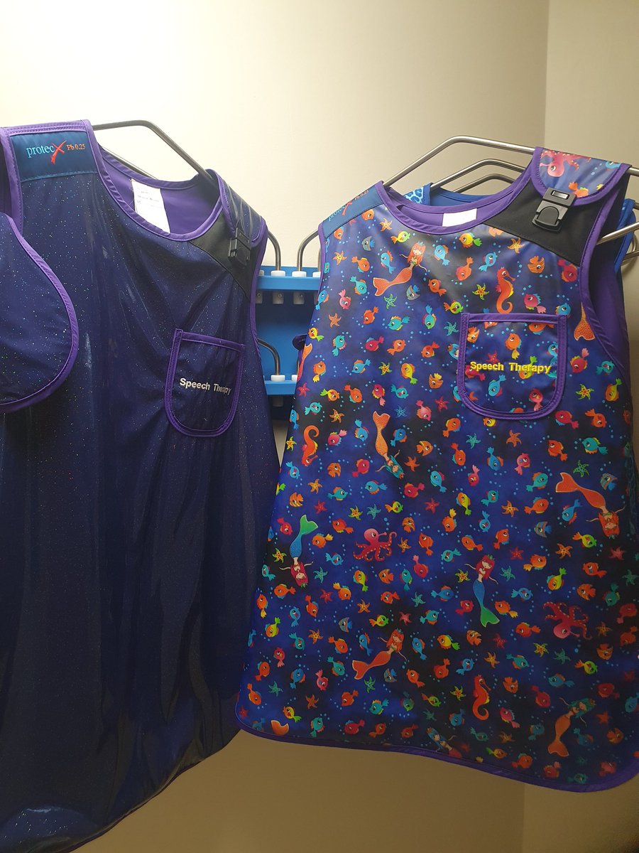Wednesdays is Videofluoroscopy day! Our lead aprons are the envy of all 😍🌟  Videofluoroscopy is our Radiographer and SLT led clinic to advise on assessment &amp; therapy management for people with swallowing difficulties! For Inpatient &amp; Outpatient pathways <a href="/natedwards94/">natalie edwards</a> <a href="/SltLucy/">LucyRoebuckSaez</a>