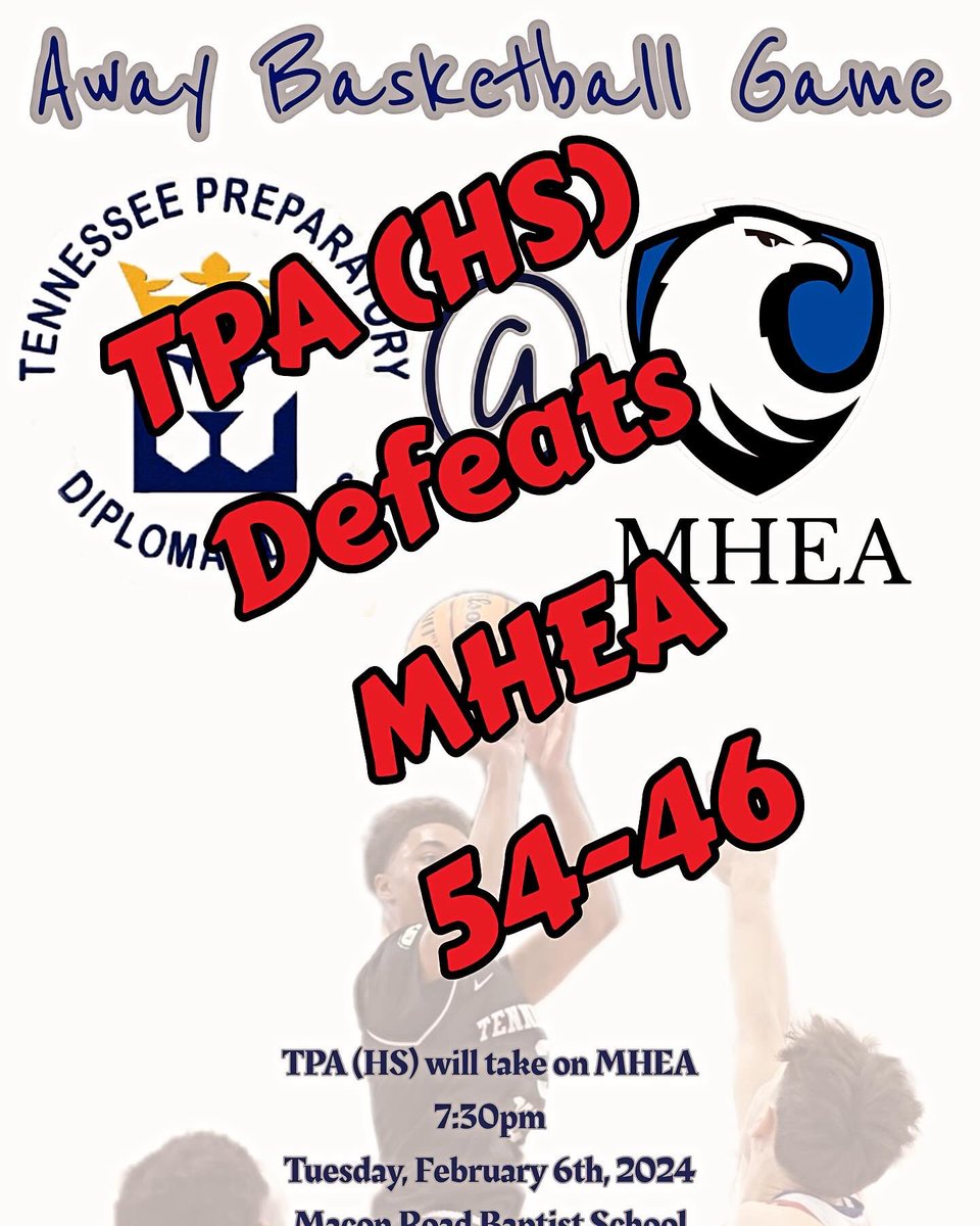 tennprepacademy's tweet photo. #1 Prep in the State TPA (HS) defeats #1 Home School Team in the Country 🇺🇸 MHEA (Memphis) 
Final Score 54-46
Remi Ajayi leds w/ 14points 8r 5a
Noah Whitehead- 11p
Donovan Bratton - 8p
Dorin Nguema- 8p 16r
Jacoby Lewis - 7p
#TPA 🦁 https://t.co/jxIhUfVyJL