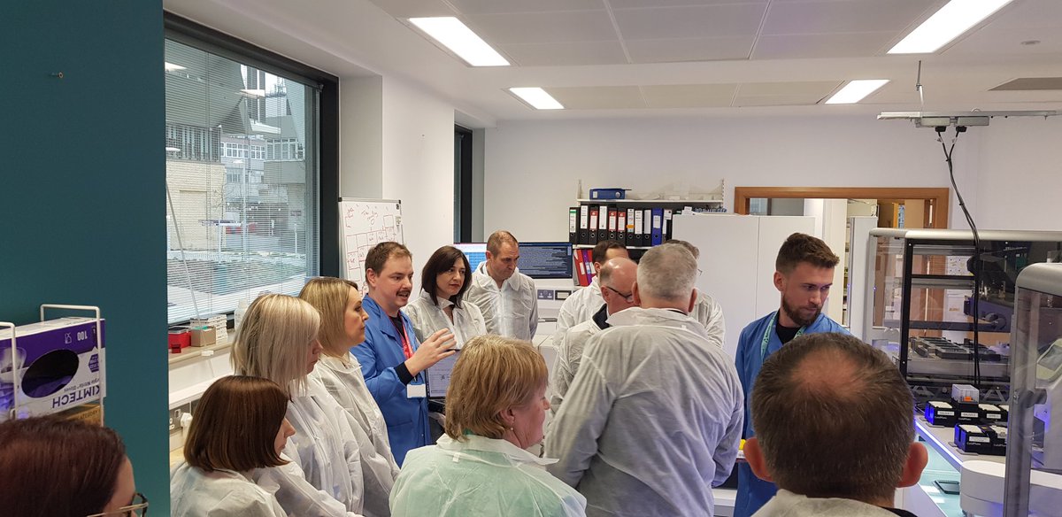 The <a href="/royalmarsdenNHS/">The Royal Marsden NHS Foundation Trust</a> and <a href="/NorthThamesGMS/">North Thames Genomic Medicine Service</a> @Automata_tech build was inspected by <a href="/CSOSue/">Professor Dame Sue Hill</a> and <a href="/NHSEngland/">NHS England</a> chair Richard Meddings today. 
"The #NHS comes in for a lot of stick, but people don't appreciate how world leading we can be."
He is spot on.
 #genomics #equityofaccess