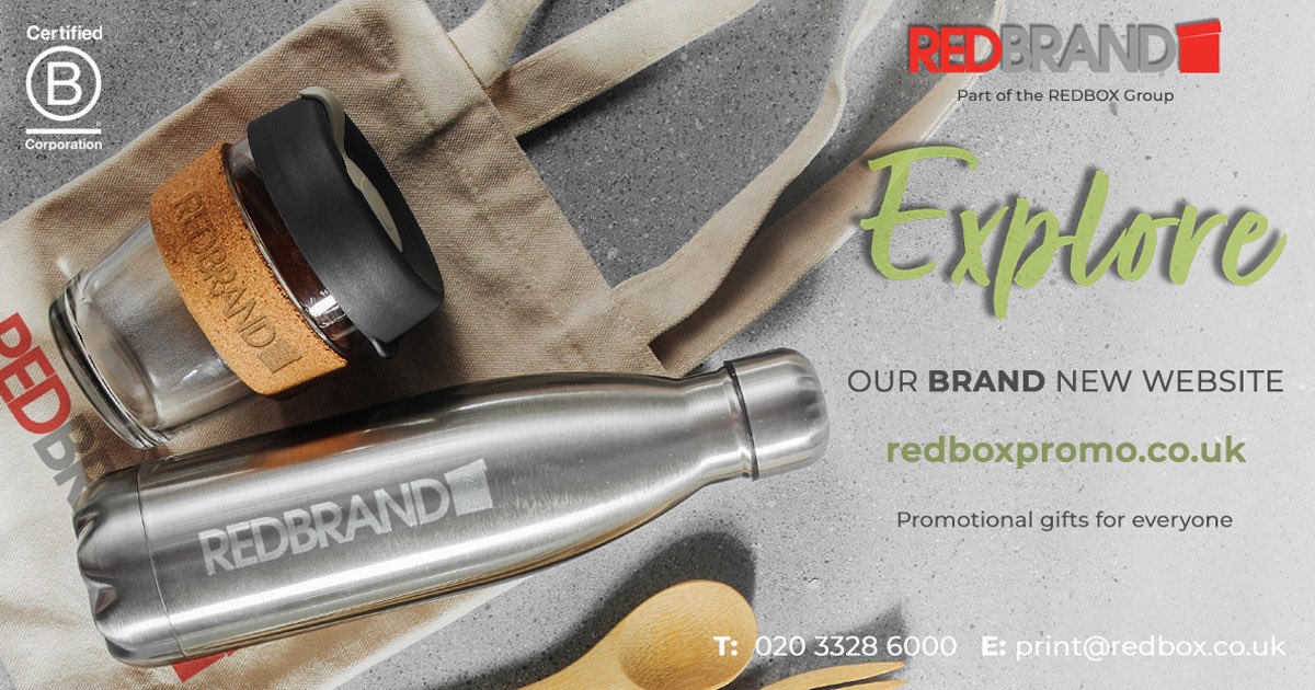 We're incredibly excited to share our new branded merchandise website.

To view our new website, click here redboxpromo.co.uk or contact us today - print@redbox.co.uk

#brandedmerchandise #brandedmerch #brandedproducts #bcorp #bcorpcertified #bcorporation #sustainablefuture