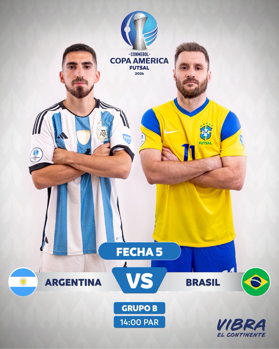 ¡Comenzó el encuentro! | Começa o jogo! 🏟️

@Argentina 🇦🇷 🆚 🇧🇷 @CBF_Futsal

Grupo 🅱️

#VibraElContinente #VibraOContinente #CAFutsal