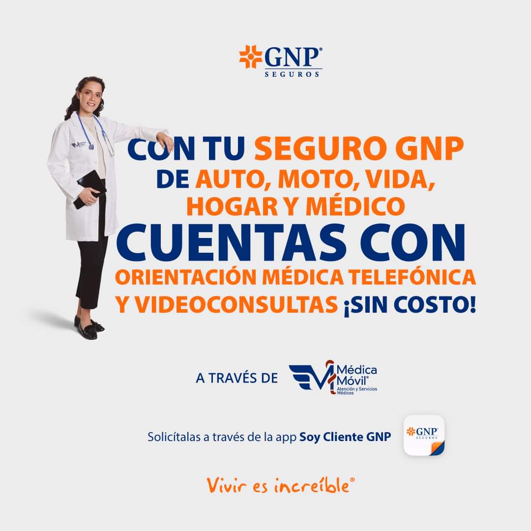 ¿Necesitas un doctor? ✅ Con tu Seguro GNP tienes acceso a orientación médica telefónica y videoconsultas las 24 horas 

#santiagonavarro asesor financiero e inmobiliario certificado Mandame WhatsApp+524561101617...+524561131063.

 acércate a tu #AgenteGNP #Viviresincreíble