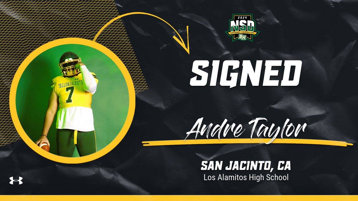 The next Yellow Jacket that chose to #PlayInTheHills is Andre Taylor! <a href="/Andre_Taylor_/">Andre Taylor</a> 
#WEoverMe

🏈: DT
📏: 6'
⚖️: 270
📽️:hudl.com/video/3/818125…