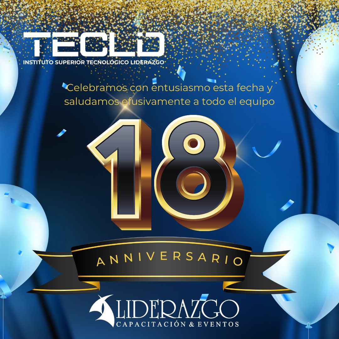 liderazgoecu's tweet photo. Liderazgo Capacitación y Eventos cumple 18 años instruyendo, innovando y potenciando tu conocimiento, nos sentimos orgullosos de haber recorrido este camino siempre trabajando en función de nuestros clientes. https://t.co/yTAfBGIpha