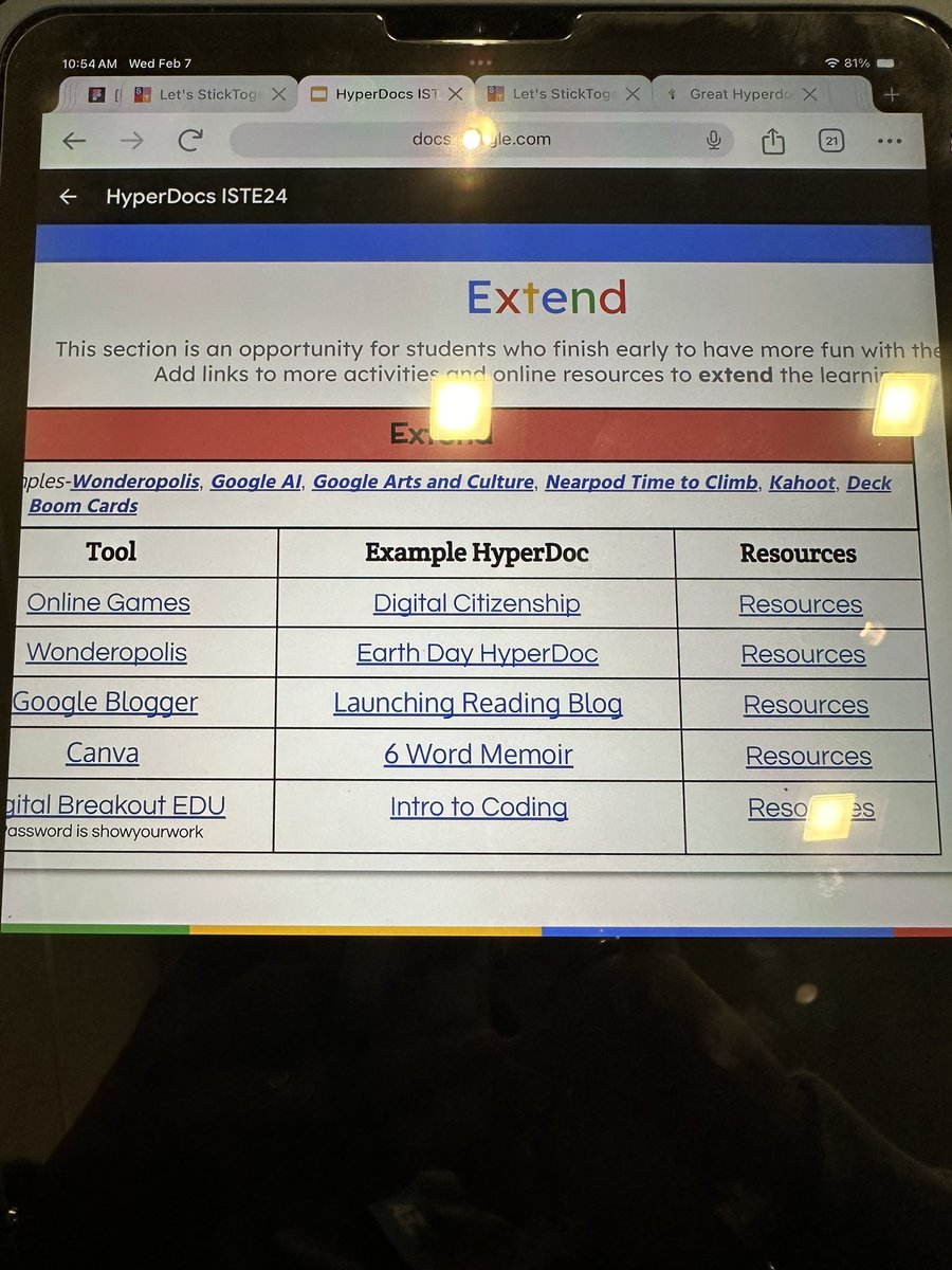 Got my HyperDocs on! Fabulous session with @csifuentez1 @Brit2Digital Oodles of resources! 💖🥳#IMPACT #TCEA24 #TCEA @TechECISD