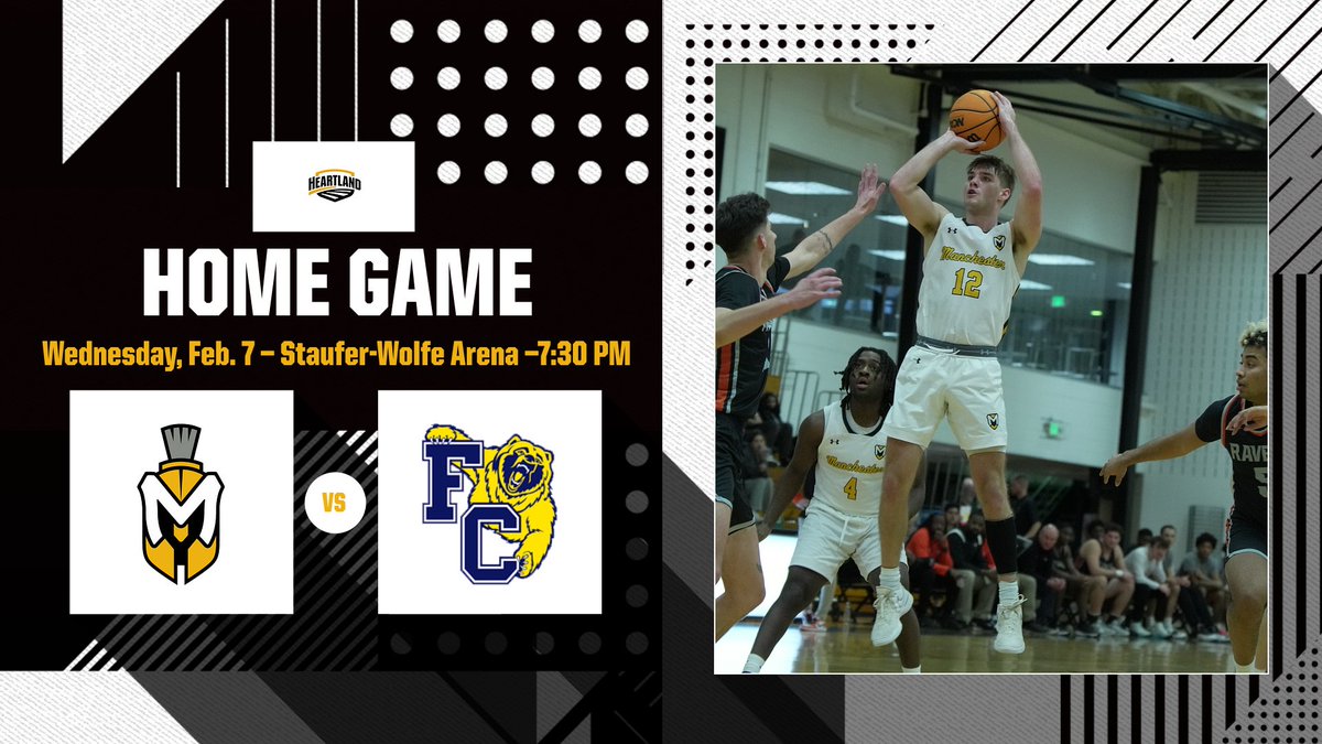 MBB: It's a HOME GAME DAY! Manchester welcomes Franklin College to Stauffer-Wolfe Arena for a 7:30 p.m. tip off.  

Watch live: bit.ly/3QQddMC
Live stats: bit.ly/3lmQ5If 

#MUSpartans | #SpartanPride