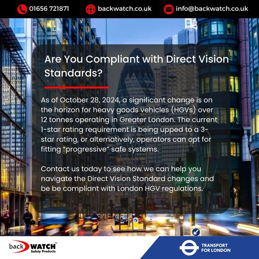 📷📷 Direct Vision Standard is Changing. Are You Ready?
Stay ahead of the curve! Changes are coming to the Direct Vision Standard. Ensure your readiness with BackWatch, your trusted partner in compliance.
📷 backwatch.co.uk 📷 01656 721871
#DirectVisionStandard 📷📷