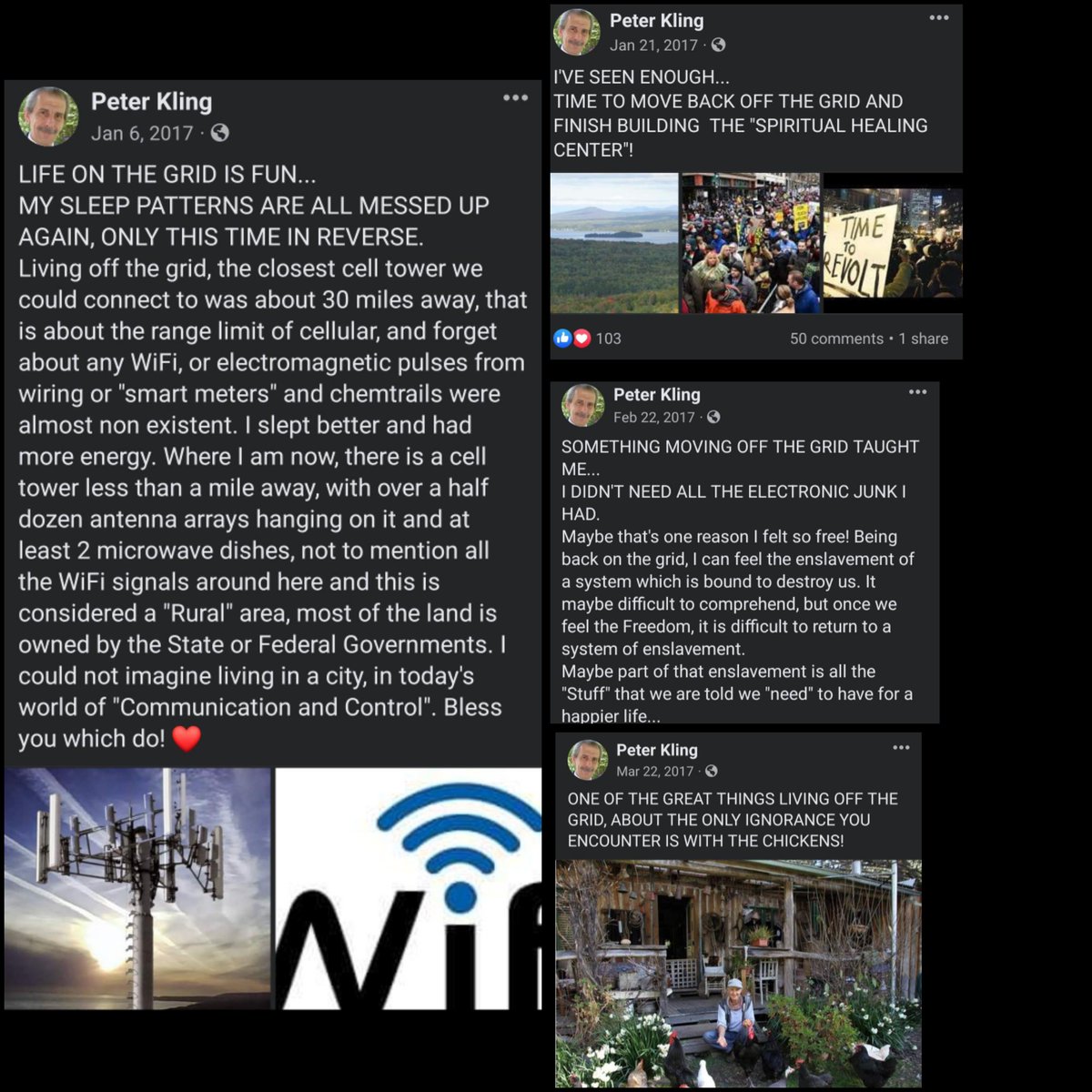 dfneely's tweet photo. ...But that's nothing new for old Peter "con man" Kling!

He's been going on and off grid for almost 10 yrs now, building his "project" ("homestead" or "Spiritual Healing Center"? LOL), thanks to all the brainless FB and fake radio loving sheeple out there forking over the dough. https://t.co/j06ufijjoI