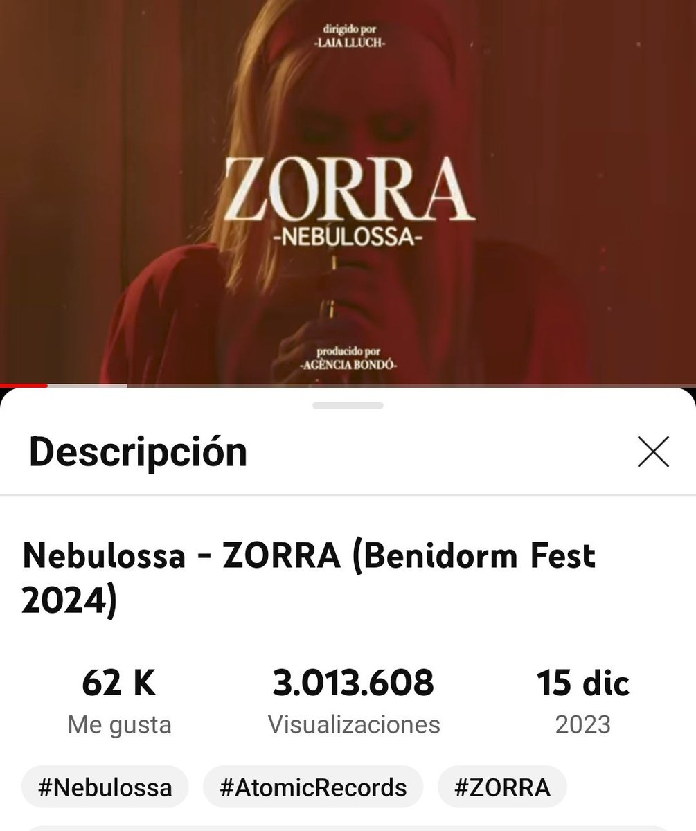 🦊El videoclip de 'Zorra' ya supera las 3MILLONES de Visualizaciones

#BenidormFest2024
#eurovision