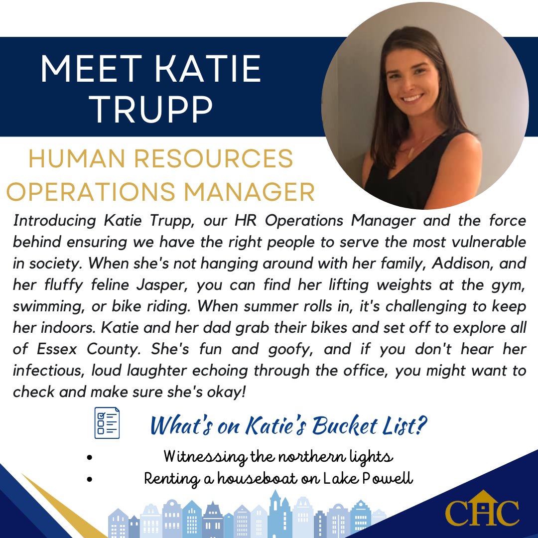Introducing Katie Trupp, our recruiting diva here at CHC! With an infectious laughter that echoes through the office, you'll often spot Katie pacing around in her signature black pants paired with white running shoes. #EmployeeSpotlight #TeamExcellence #WECHCJourney