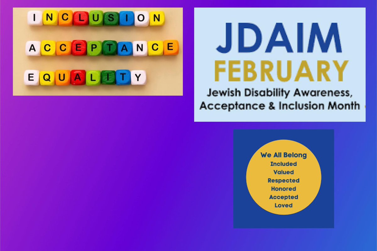 Reconstructionist Judaism is promoting February as Jewish Disability Awareness, Acceptance & Inclusion Month. @petecsimms @SaraRad67 @BoardofDeputies @PhilR_R @JewsInYork @JayDProsser @SiRothstein @LiberalJudaism @ReformMovement @UnitedSynagogue @MasortiJudaism @nitzevet