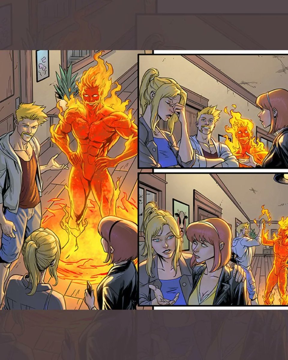 Introducing the almighty Flame-O! The best bro you can think of! 🔥🔥 Panels from Fantastic Four #8, written by @ryanqnorth drawn by me and colored by @aburtov 👌🏼 For @Marvel