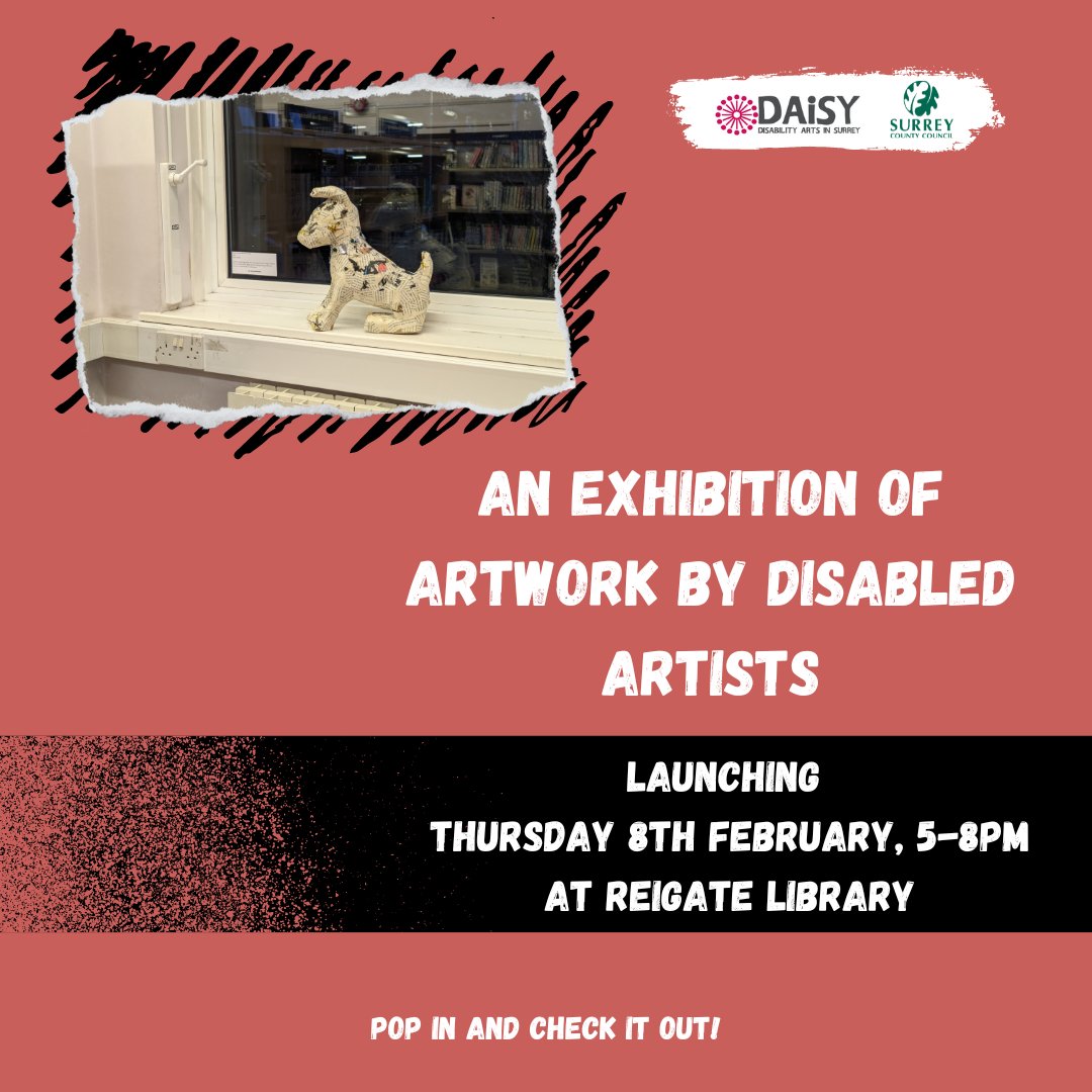 SurreyLibraries's tweet image. A gentle reminder that tomorrow evening, 5-8pm, is the launch of the @daisyfest #InTheMargins exhibition at @ReigateLibrary.  Come find out about the project, see the artworks, meet some of the disable artists &amp;amp; get creative by joining in activities! 
@SurreyNews #DisabilityArts