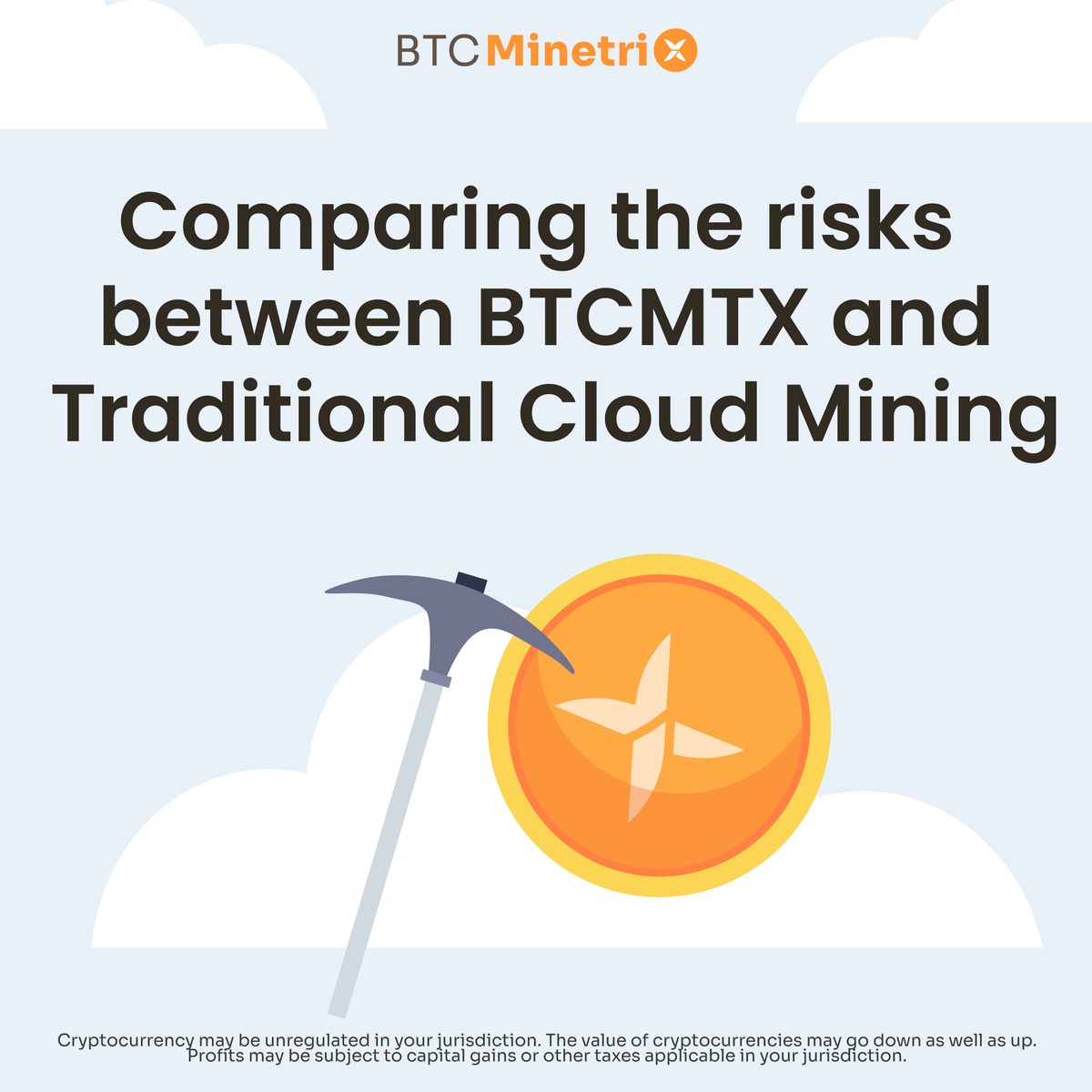 Exploring the different risk factors between #BitcoinMinetrix and Traditional Cloud Mining! ⚖️ 

#BTCMTX: User-managed, flexible withdrawal and selling.

Traditional: No reimbursements, locked-in contracts.

#CryptoComparison #MiningInnovation