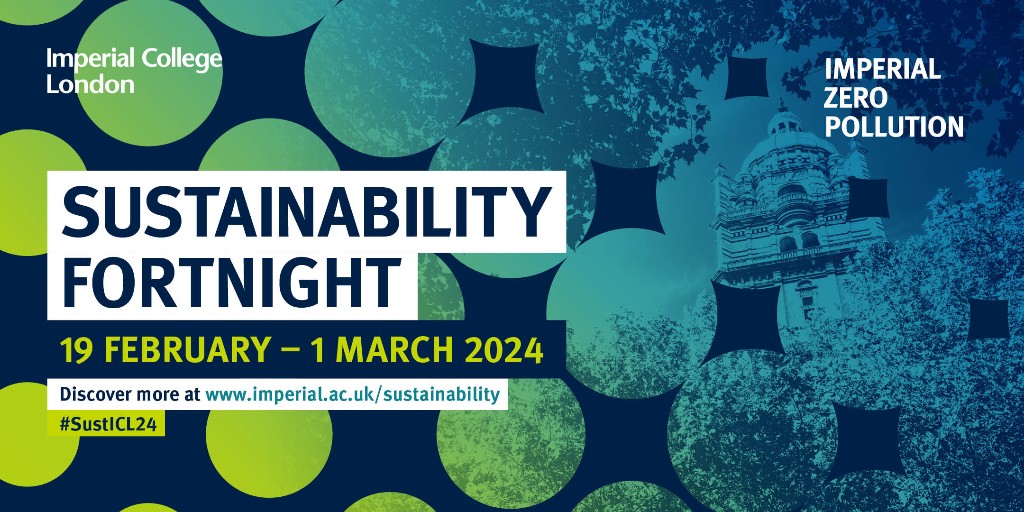 Sustainability Fortnight is coming! ♻️ #SustICL24

From 19 Feb-1 Mar, #OurImperial community can join in exciting workshops and events 🤩 

Highlights include climate cafes, clothes swap sessions, lab sustainability workshops and more! 

Find out more ➡️ ow.ly/1bbw50QyHoS