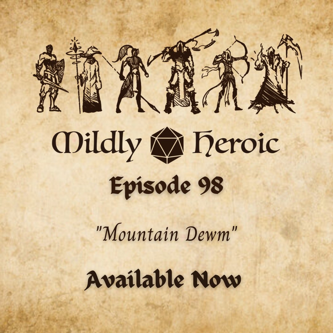 MildlyHeroic's tweet photo. Our fight against the Ironfang Legion takes us into a volcano! Join us for episode 98 - “Mountain Dewm.” Available on your favorite podcast app! 

#pathfinder #paizo #1e #ttrpg #tabletop #roleplaying #actualplay #adventurepath #ironfanginvasion #MildlyHeroic #VisionsofPhaendar https://t.co/Z0R3F0NzP1