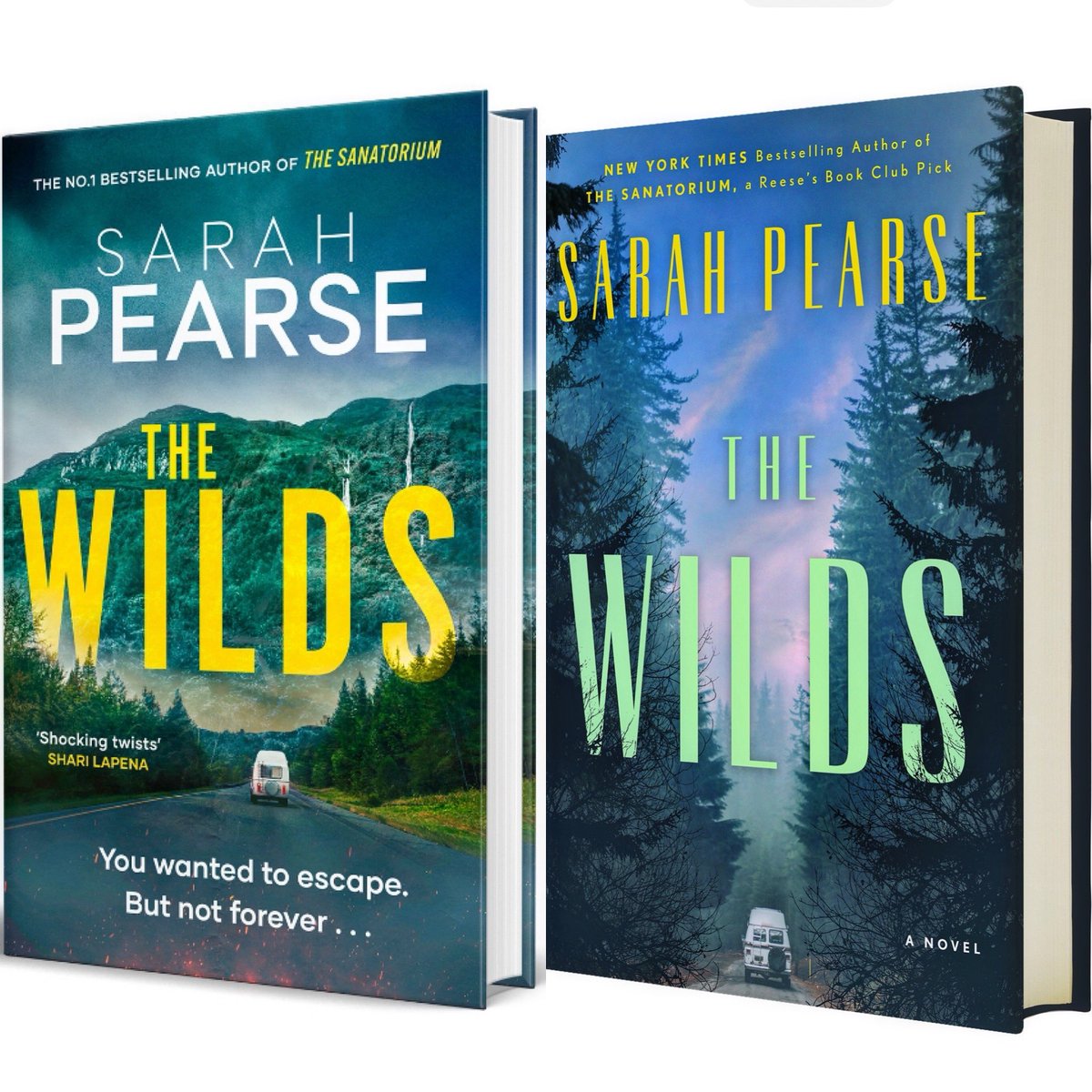 🇬🇧 🇺🇸 THE WILDS Side by Side! 🇬🇧 🇺🇸 🚐 🏕️ Prepare to get lost in #TheWilds…(on both sides of the Atlantic!) 🚐 🏕️ I love seeing the UK and US covers of my book side by side - they always share the same atmosphere but are different in so many ways!