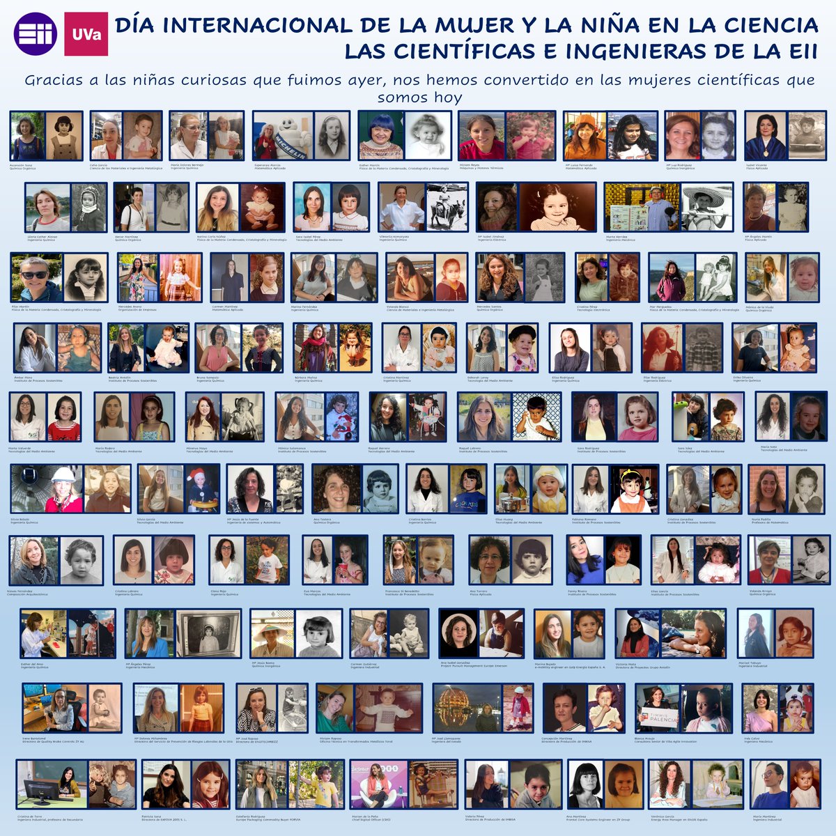 EiiUVa's tweet photo. Estas mujeres soñaron con ser científicas e ingenieras y alcanzaron su meta. Son mujeres @EiiUVa 
#11Febrero #DiaMujeryNiñaenCiencia https://t.co/z9nh8U4xSM