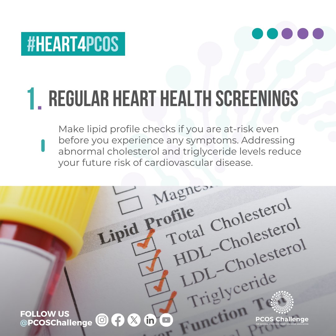 pcoschallenge's tweet photo. Here are some steps you can take to protect your #hearthealth with #PCOS.

What steps have you taken to monitor and improve your cardiovascular health with PCOS? 

Follow @pcoschallenge and @PCOSGurl for evidence-based information about PCOS &amp; #CVD this #heartmonth. #Heart4PCOS https://t.co/0DK47VElcU