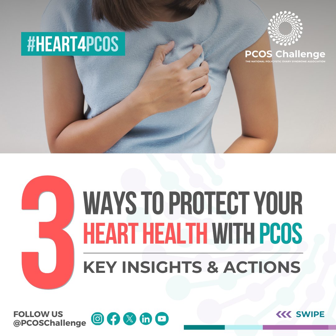 pcoschallenge's tweet photo. Here are some steps you can take to protect your #hearthealth with #PCOS.

What steps have you taken to monitor and improve your cardiovascular health with PCOS? 

Follow @pcoschallenge and @PCOSGurl for evidence-based information about PCOS &amp; #CVD this #heartmonth. #Heart4PCOS https://t.co/0DK47VElcU