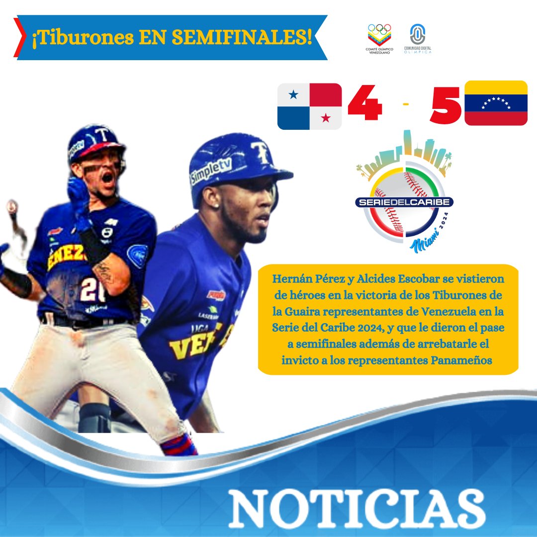 #7Feb 📢¡Tiburones EN SEMIFINALES!
-
🦈🇻🇪⚾️