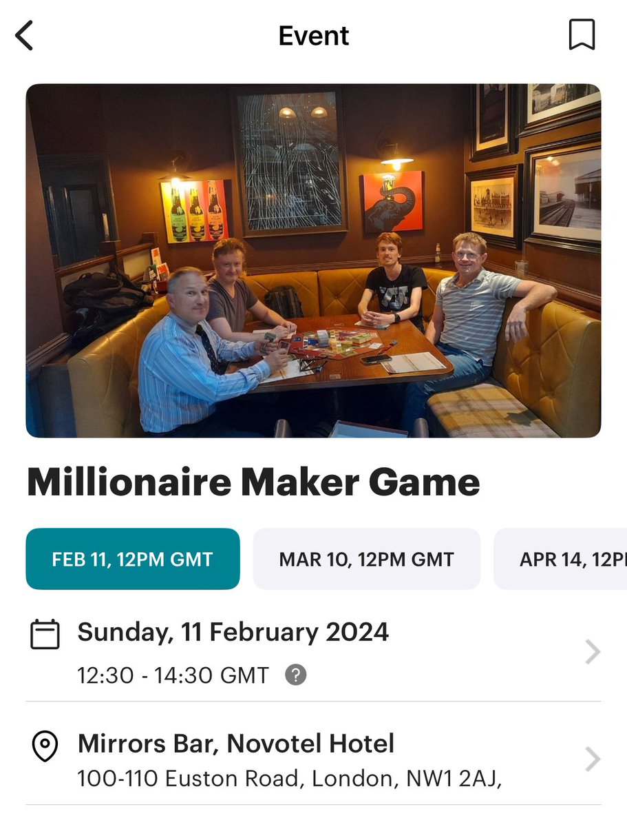 LondonCashflow's tweet photo. Congatulations to millionaire maker west london on reaching 500 members!!!

To celabrate, book at this link and then mail us back and we will refund 50% of your game cost!

RSVP only here https://t.co/eZxNaqZb1I https://t.co/t70gzDdfbP