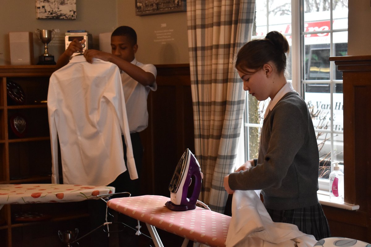 #DurlstonYr9 excelled themselves today in our LEAD session as they 'prepared for an interview' learning to iron their shirt, sew on a missing button, and polished their shoes to make a great first impression. Superb job year 9. #Artsmark