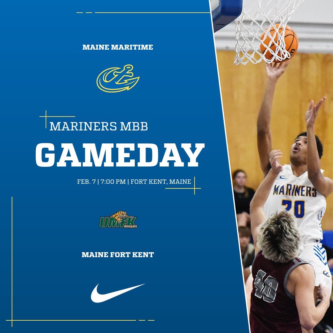 Men’s basketball is on the road for a Wednesday night non-conference matchup🏀⚓️

#RespectTheAnchor #MaineMaritime