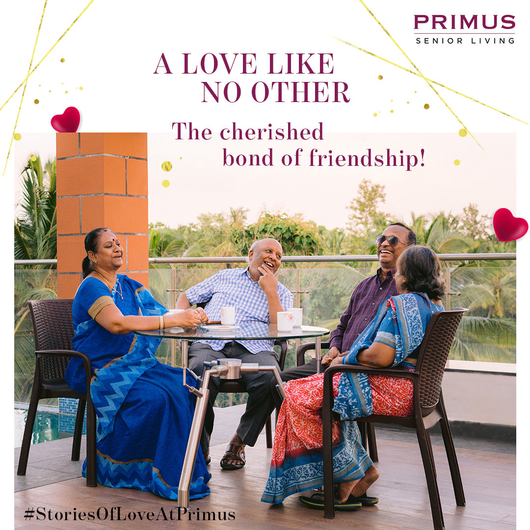 “Stories Of Love At Primus” features the evening chai and gossip sessions, where friendship turns into a love story!

#Primus #PrimusSeniorLiving #SeniorLiving #ValentineWeek #ValentinesDay #SeniorHomes #SeniorCitizens #RealEstate #RetirementHomes