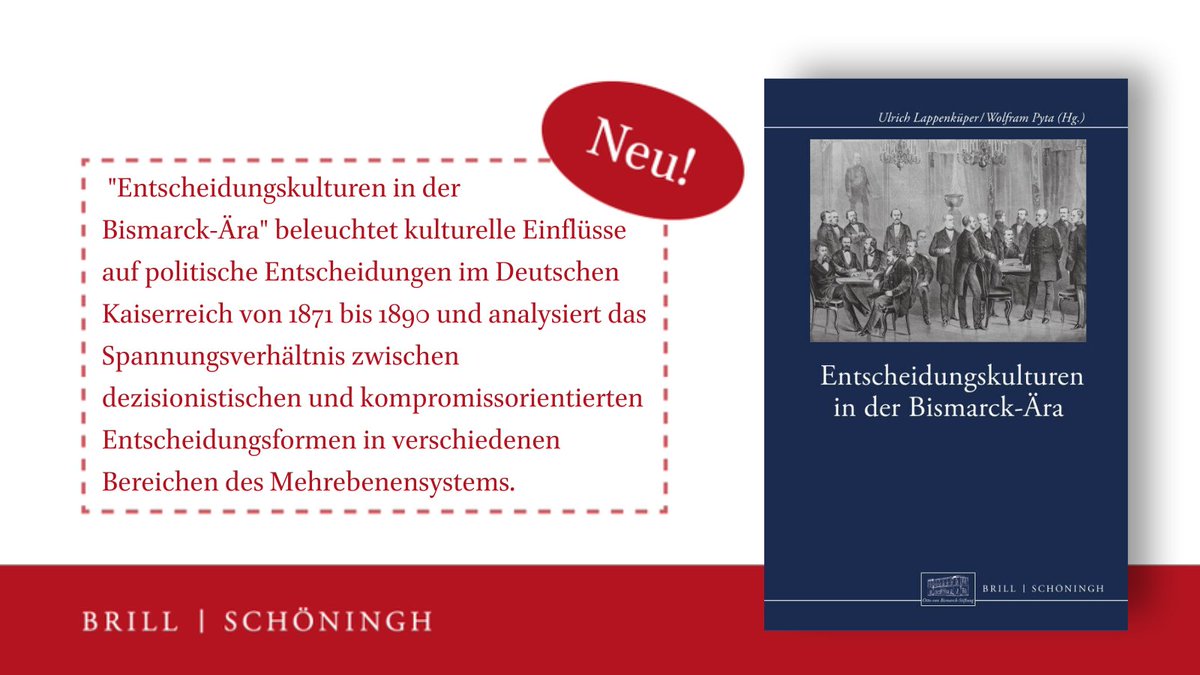 *𝙉𝙚𝙪*
Wie funktionierten politische Entscheidungsprozesse in der Bismarck-Ära und welche kulturellen Faktoren gab es? Unser neuer Band der Wissenschaftlichen Reihe der Otto-von-Bismarck-Stiftung gibt Aufschluss.
Weitere Titelinfos unter brill.ws/Studien