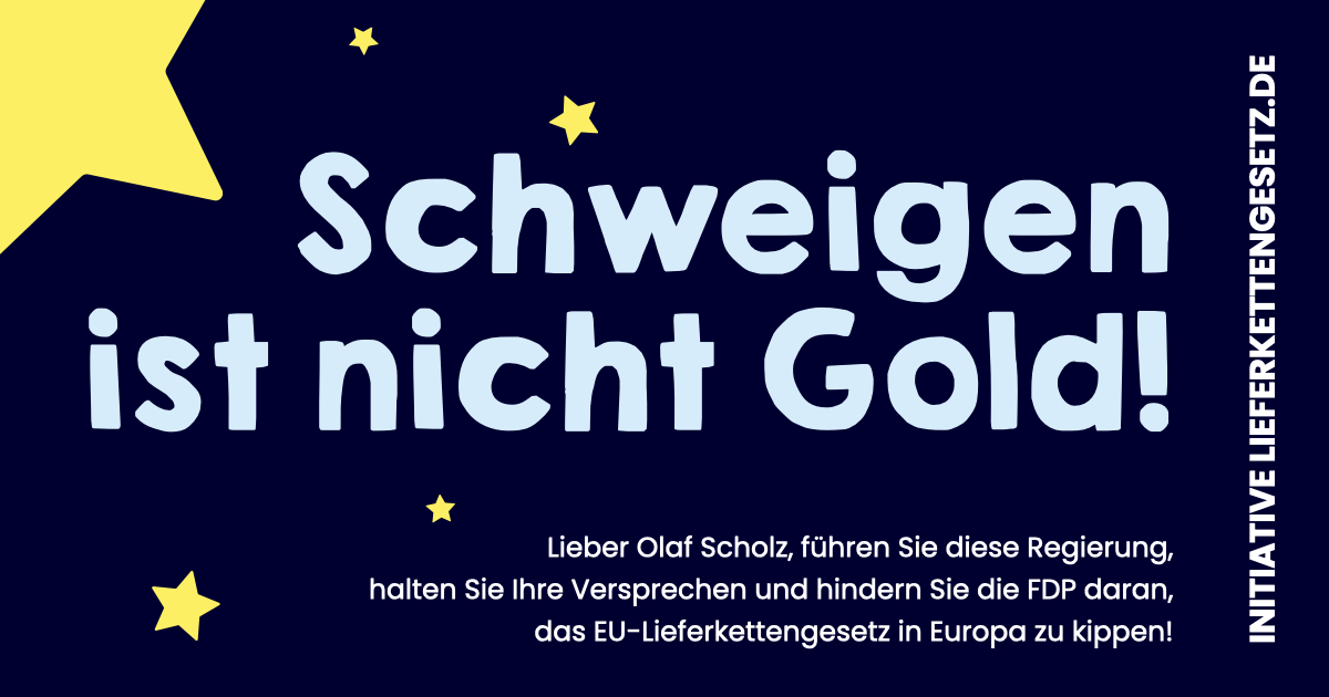 Wer Führung bestellt (hatte), bekommt zurzeit v.a.  #Verhinderungspolitik "dank" der Kleinpartei #FDP (aktuelle Umfrage 4%).

Höchste Zeit, tatsächlich Führung zu beweisen, lieber Hr @Bundeskanzler: Sprechen Sie ein Machtwort zum 🇪🇺#Lieferkettengesetz ❗️

tinyurl.com/2p8cevuj