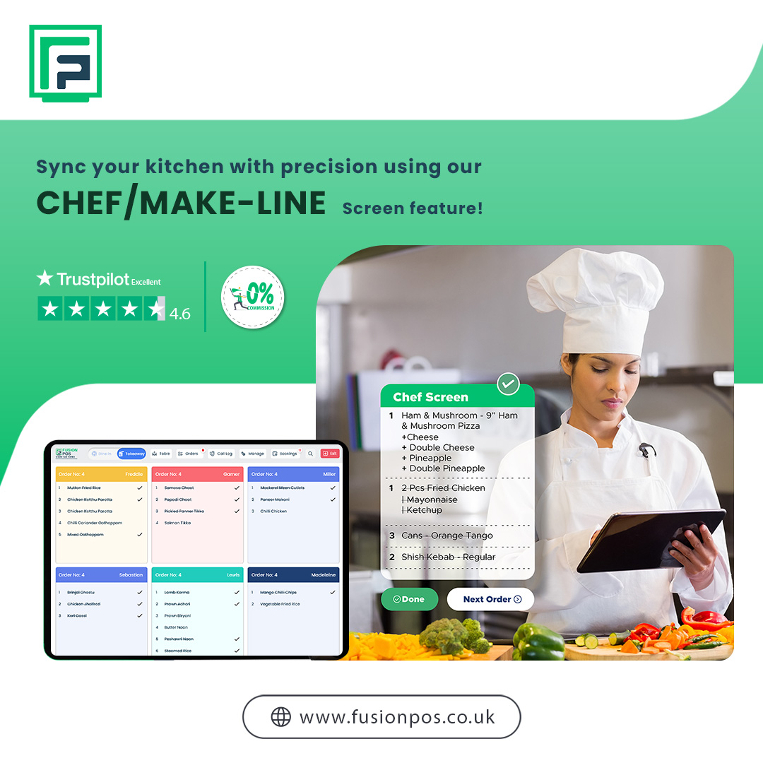 Fusion_POS's tweet photo. Sync your kitchen with precision using our Chef/Make-line Screen feature!
Order Now @ https://t.co/Yt4FQR67f8

#Fusionkitchen #commentbelow #UK #cravings #ordernow #foodies #orderwhatyoulove #donut #dessertsgram https://t.co/736wZ1uNMW