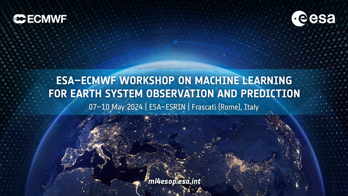 ECMWF (@ecmwf) on Twitter photo 📢 Last few days to submit abstracts for the 4th <a href="/esa/">European Space Agency</a>-#ECMWF joint workshop on #MachineLearning for Earth System Observation and Prediction.
For details on the workshop themes and to submit an abstract by 11 February ➡️ ml4esop.esa.int
#AIforEOWS 📢 Last few days to submit abstracts for the 4th <a href="/esa/">European Space Agency</a>-#ECMWF joint workshop on #MachineLearning for Earth System Observation and Prediction.
For details on the workshop themes and to submit an abstract by 11 February ➡️ ml4esop.esa.int
#AIforEOWS