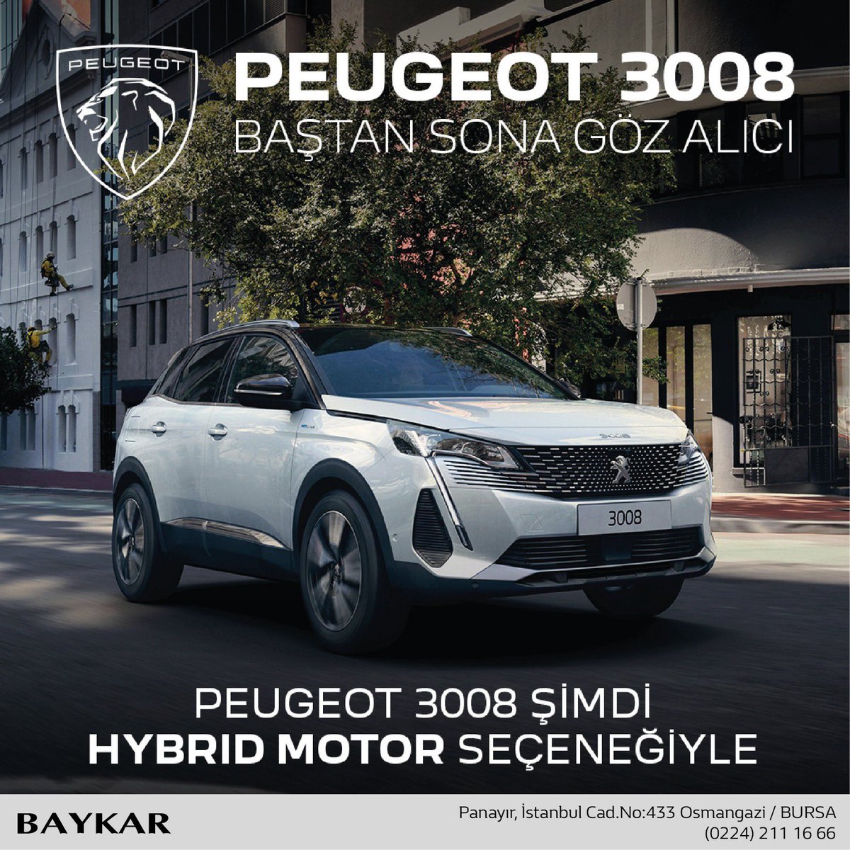 Peugeot Yetkili Bayii 
☎️(0224)211 16 66
.
.
#peugeot #peugeotyetkilisatıcı #peugeotbayii #peugeotbursa #baykar #baykarpeugeot #baykarotomotiv #bursabaykar #peugeyetkiliservisi #baykarservis #peugeo3008