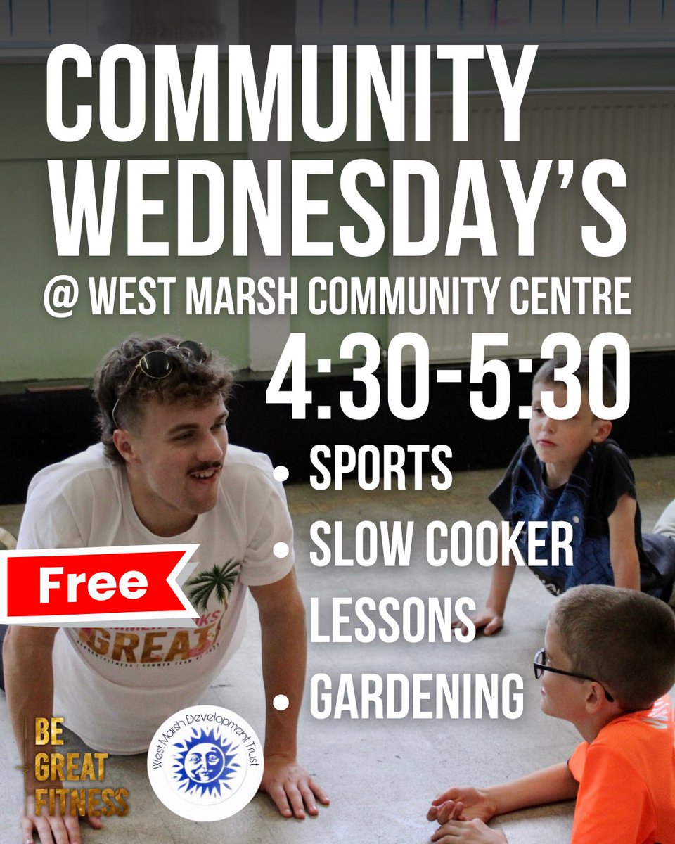 This starts next week!😱 We’re working with West Marsh Community Centre to provide a sports club on Wednesday evenings! It’s absolutely free.🏆