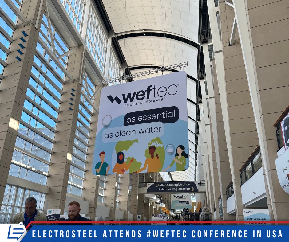 ElectrosteelG's tweet image. #ElectrosteelCastingsLtd USA attended the #WEFTEC (Water Environment Federation's Technical Exhibition and Conference), in Chicago, Illinois recently.
electrosteel.com
#DuctileIronPipes #DIFittings #WaterInfrastructure