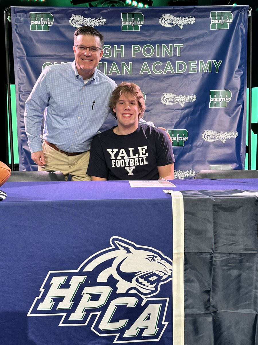 Big day today as HPCA Senior, Mack Johnson signs to play football at Yale! #hpcacougars #yaleuniversity