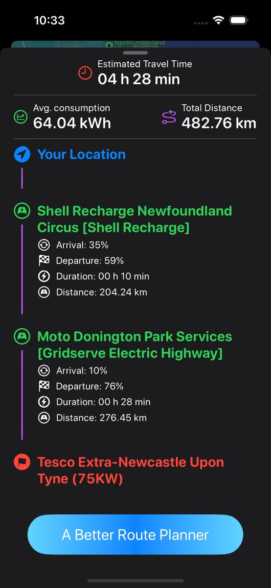 PlugMe17's tweet photo. Much better! 😎 Simplified #routeplanner #evchargers #evrouteplan #ElectricVehicles https://t.co/UzwZySBsNm