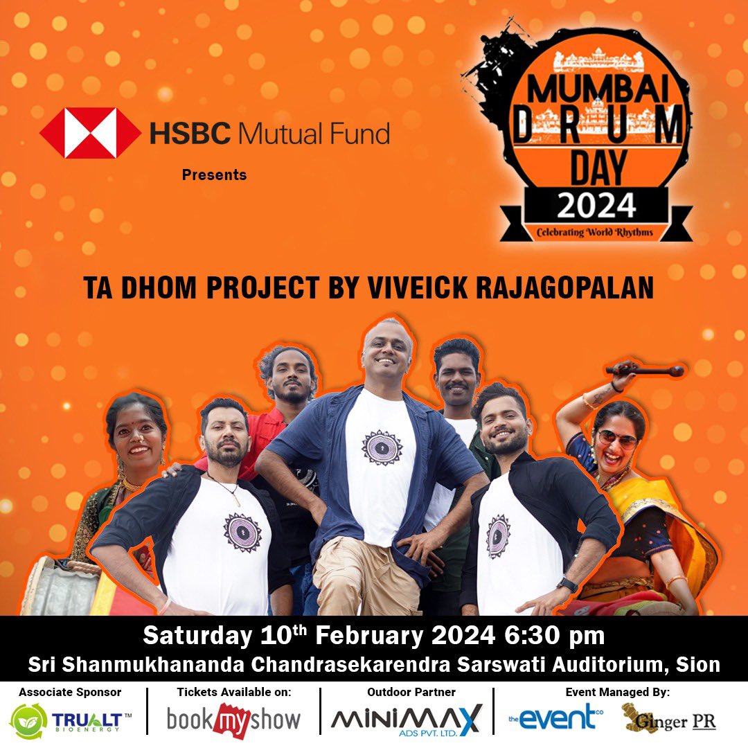 mumbaidrumday's tweet photo. Ta Dhom Project by Viveick Rajagopalan at MUMBAI DRUM DAY 2024
Saturday 10th February at Sri Shanmukhananda Chadrasekarendra Saraswathi Auditorium, Mumbai 

Tickets - https://t.co/SSqyfP4ilO

Mumbai Drum Day 2024 https://t.co/LoiHV97wRN