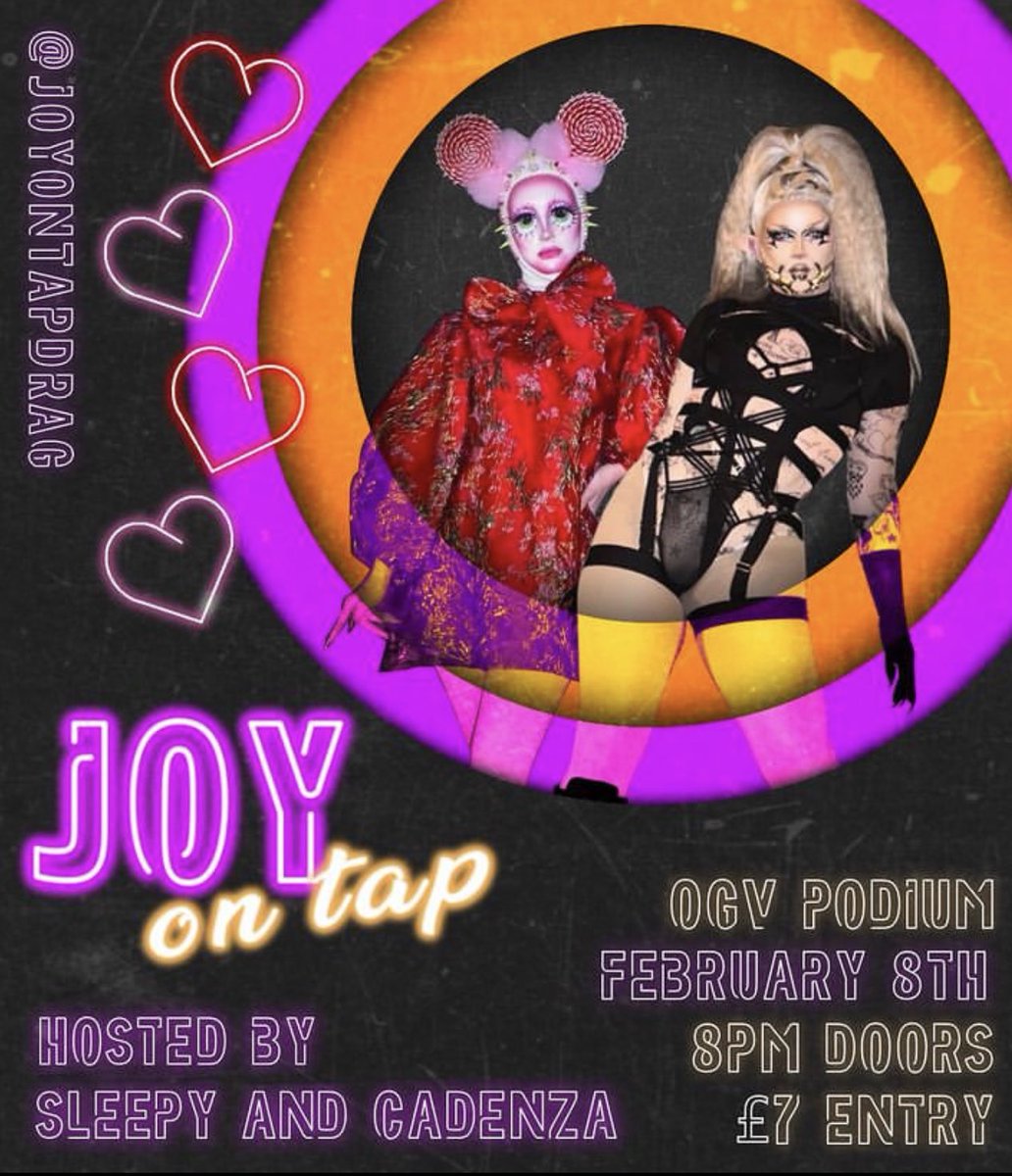 Joy on Tap returns TOMORROW!🩷🪩✨

Head down to @ogpodium at 8PM on the 8th of February💏

📍17 Windmill Brae, Aberdeen, AB11 6HZ

Tickets available NOW: eventbrite.co.uk/e/joy-on-tap-d… 🔗

#pride #joyontap #joy #drag #dragnight #dragqueen #dragking #dragartist #aberdeen #aberdeendrag
